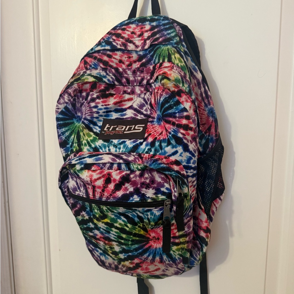 Trans Jansport Tie-Dye Backpack with Multiple Pockets